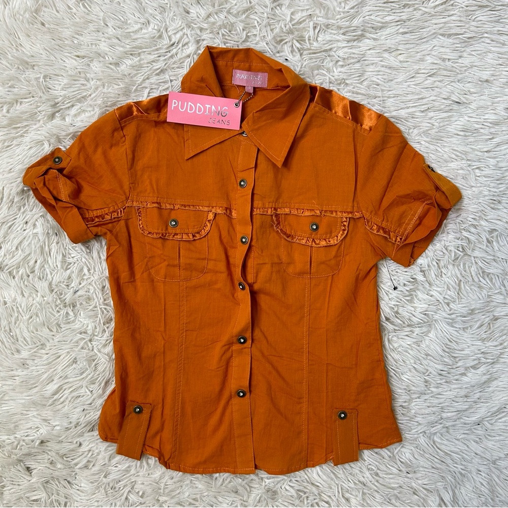 ◾️Vintage Y2K Pudding Jeans Button Up Western Cowboy Blouse